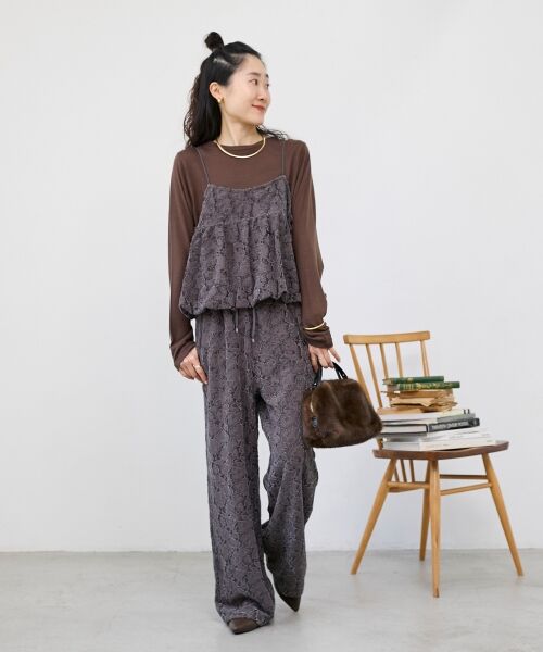 le.coeur blanc / ルクールブラン その他パンツ | 《WEB限定アイテム》起毛レースイージーパンツ | 詳細23