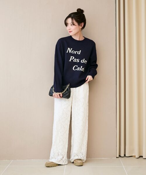 le.coeur blanc / ルクールブラン その他パンツ | 《WEB限定アイテム》起毛レースイージーパンツ | 詳細3