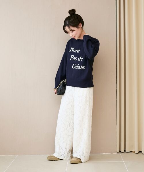 le.coeur blanc / ルクールブラン その他パンツ | 《WEB限定アイテム》起毛レースイージーパンツ | 詳細4