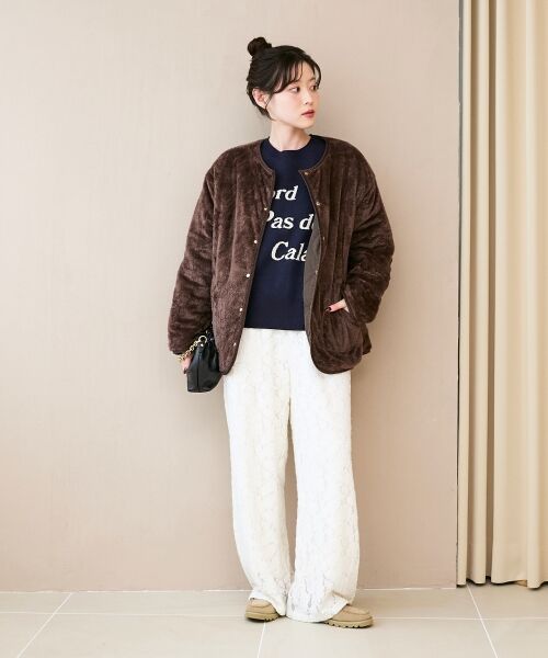 le.coeur blanc / ルクールブラン その他パンツ | 《WEB限定アイテム》起毛レースイージーパンツ | 詳細7