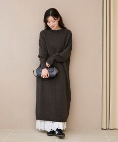 le.coeur blanc / ルクールブラン ロング・マキシ丈ワンピース | ネックが選べるニットワンピース