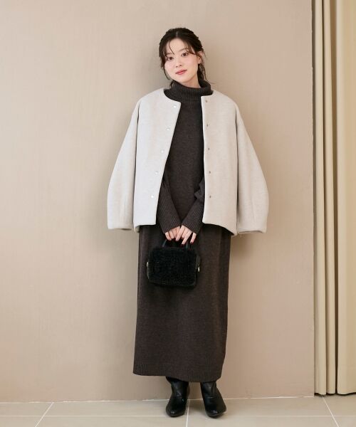 le.coeur blanc / ルクールブラン ロング・マキシ丈ワンピース | ネックが選べるニットワンピース | 詳細11