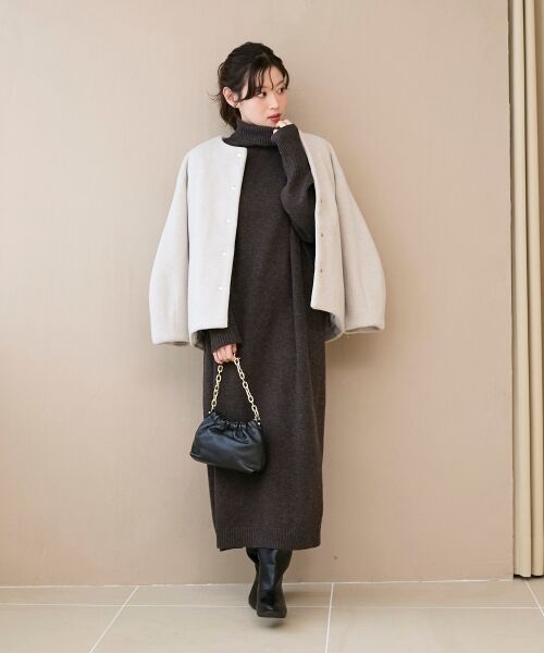 le.coeur blanc / ルクールブラン ロング・マキシ丈ワンピース | ネックが選べるニットワンピース | 詳細12