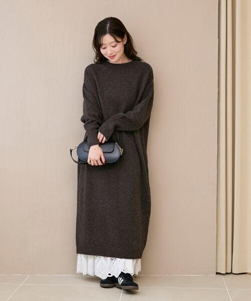 le.coeur blanc / ルクールブラン ロング・マキシ丈ワンピース | ネックが選べるニットワンピース | 詳細16