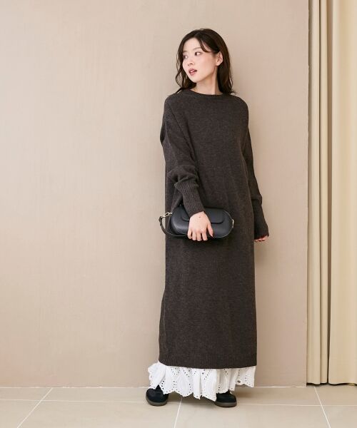 le.coeur blanc / ルクールブラン ロング・マキシ丈ワンピース | ネックが選べるニットワンピース | 詳細17