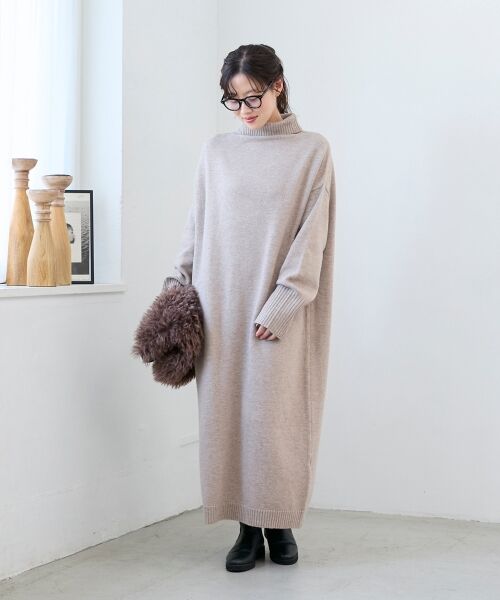 le.coeur blanc / ルクールブラン ロング・マキシ丈ワンピース | ネックが選べるニットワンピース | 詳細23