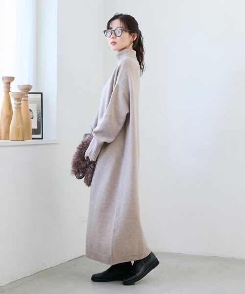 le.coeur blanc / ルクールブラン ロング・マキシ丈ワンピース | ネックが選べるニットワンピース | 詳細25