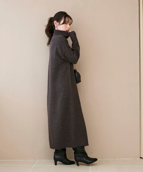 le.coeur blanc / ルクールブラン ロング・マキシ丈ワンピース | ネックが選べるニットワンピース | 詳細5