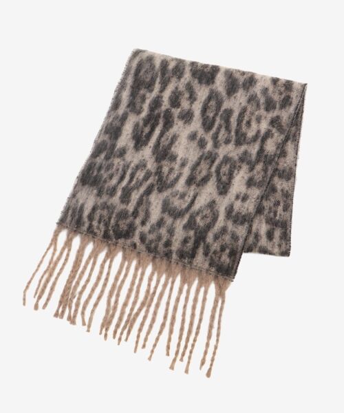 le.coeur blanc / ルクールブラン マフラー・ショール・スヌード・ストール | 《WEB限定アイテム》レオパードシャギーマフラー | 詳細1