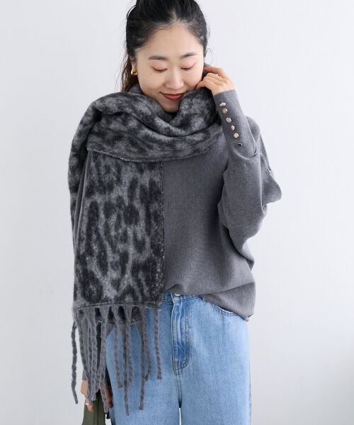 le.coeur blanc / ルクールブラン マフラー・ショール・スヌード・ストール | 《WEB限定アイテム》レオパードシャギーマフラー | 詳細10