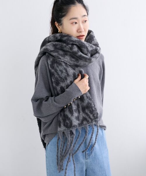 le.coeur blanc / ルクールブラン マフラー・ショール・スヌード・ストール | 《WEB限定アイテム》レオパードシャギーマフラー | 詳細11