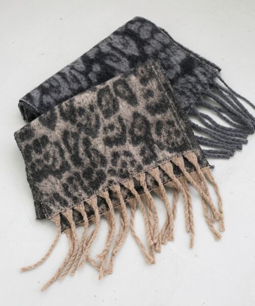 le.coeur blanc / ルクールブラン マフラー・ショール・スヌード・ストール | 《WEB限定アイテム》レオパードシャギーマフラー | 詳細2