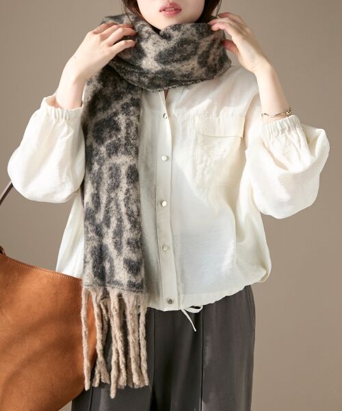le.coeur blanc / ルクールブラン マフラー・ショール・スヌード・ストール | 《WEB限定アイテム》レオパードシャギーマフラー | 詳細3