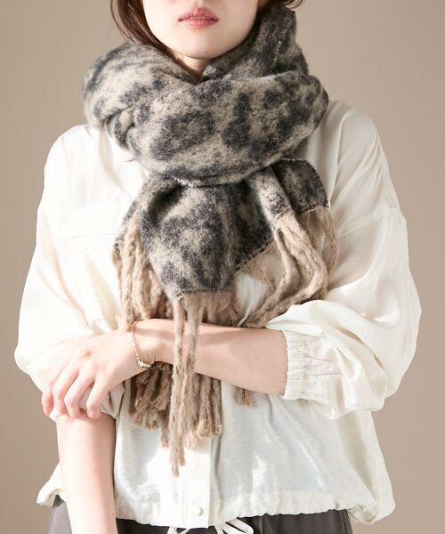 le.coeur blanc / ルクールブラン マフラー・ショール・スヌード・ストール | 《WEB限定アイテム》レオパードシャギーマフラー | 詳細6