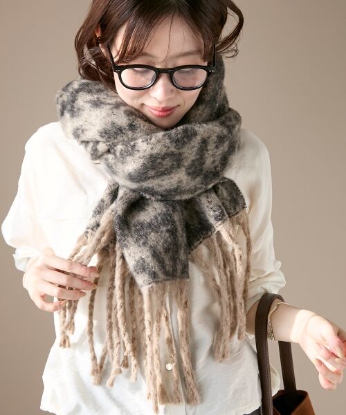 le.coeur blanc / ルクールブラン マフラー・ショール・スヌード・ストール | 《WEB限定アイテム》レオパードシャギーマフラー | 詳細7
