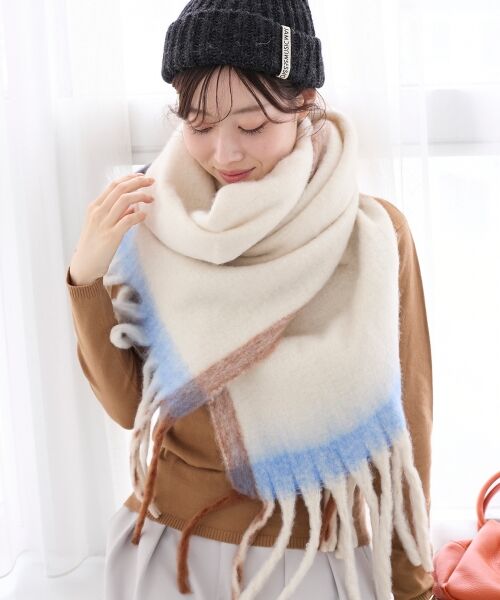 le.coeur blanc / ルクールブラン マフラー・ショール・スヌード・ストール | 《WEB限定アイテム》MIXカラーフリンジマフラー | 詳細11