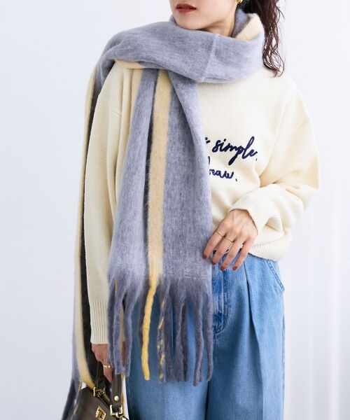 le.coeur blanc / ルクールブラン マフラー・ショール・スヌード・ストール | 《WEB限定アイテム》MIXカラーフリンジマフラー | 詳細15