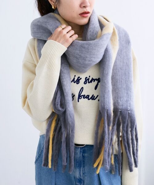 le.coeur blanc / ルクールブラン マフラー・ショール・スヌード・ストール | 《WEB限定アイテム》MIXカラーフリンジマフラー | 詳細16