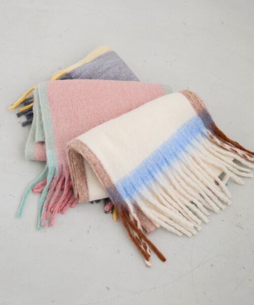 le.coeur blanc / ルクールブラン マフラー・ショール・スヌード・ストール | 《WEB限定アイテム》MIXカラーフリンジマフラー | 詳細2