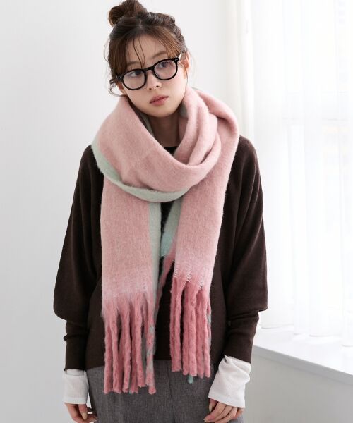 le.coeur blanc / ルクールブラン マフラー・ショール・スヌード・ストール | 《WEB限定アイテム》MIXカラーフリンジマフラー | 詳細22