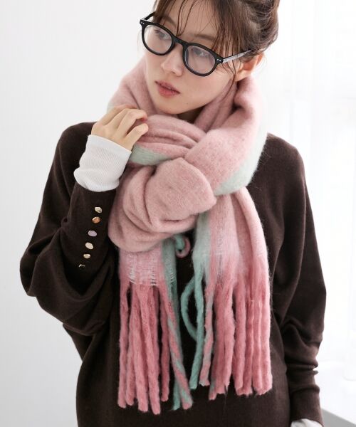 le.coeur blanc / ルクールブラン マフラー・ショール・スヌード・ストール | 《WEB限定アイテム》MIXカラーフリンジマフラー | 詳細24