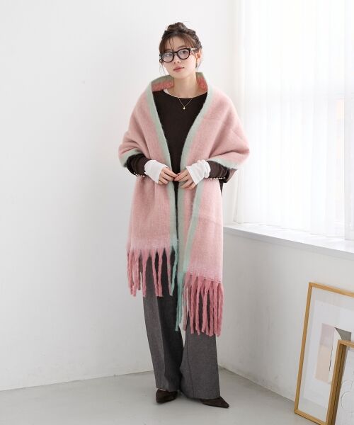 le.coeur blanc / ルクールブラン マフラー・ショール・スヌード・ストール | 《WEB限定アイテム》MIXカラーフリンジマフラー | 詳細28