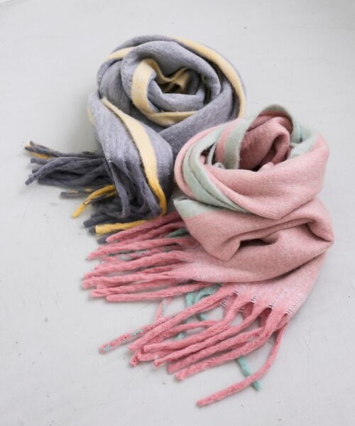 le.coeur blanc / ルクールブラン マフラー・ショール・スヌード・ストール | 《WEB限定アイテム》MIXカラーフリンジマフラー | 詳細4