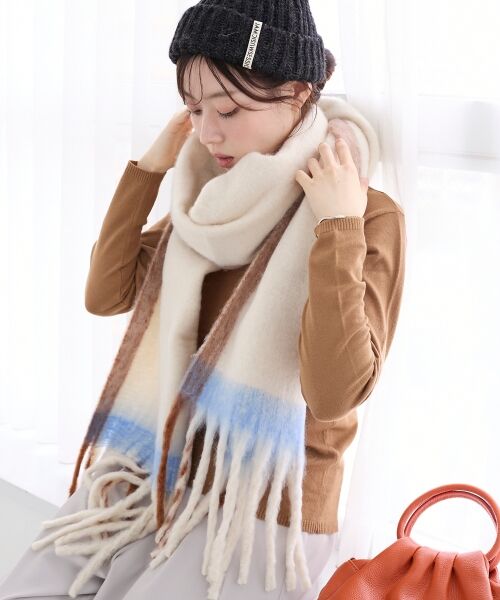 le.coeur blanc / ルクールブラン マフラー・ショール・スヌード・ストール | 《WEB限定アイテム》MIXカラーフリンジマフラー | 詳細6