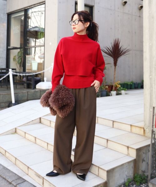 le.coeur blanc / ルクールブラン ニット・セーター | 《手洗い可能》3WAYハイネックレイヤードニット | 詳細24