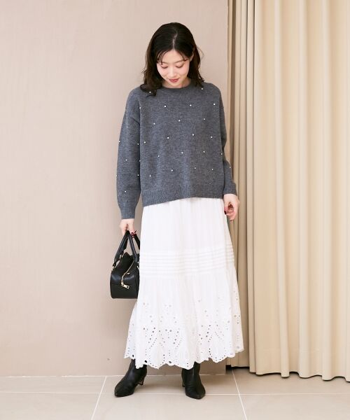 le.coeur blanc / ルクールブラン ニット・セーター | ビジュークルーニット | 詳細13
