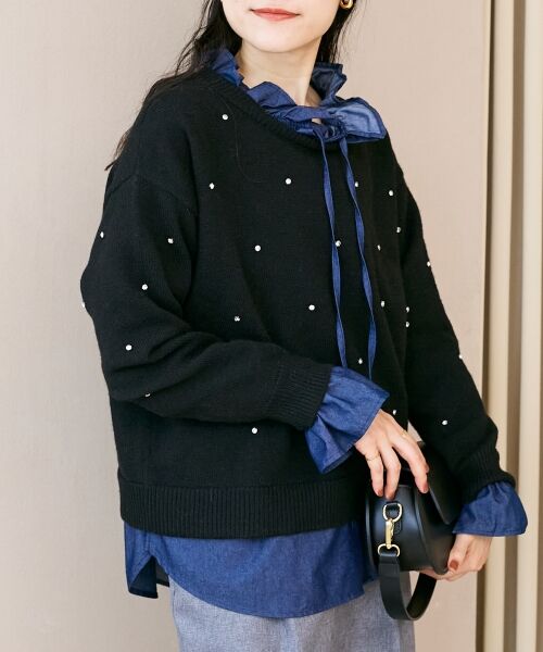 le.coeur blanc / ルクールブラン ニット・セーター | ビジュークルーニット | 詳細20