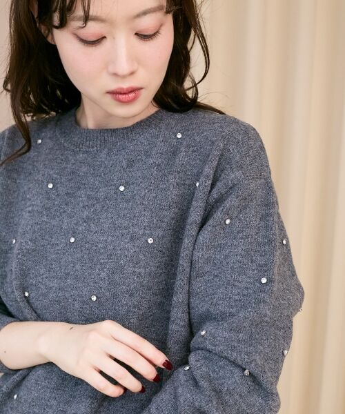 le.coeur blanc / ルクールブラン ニット・セーター | ビジュークルーニット | 詳細9