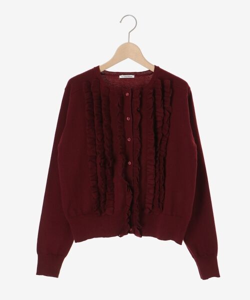 le.coeur blanc / ルクールブラン カーディガン・ボレロ | フロントフリルニットカーデ | 詳細1