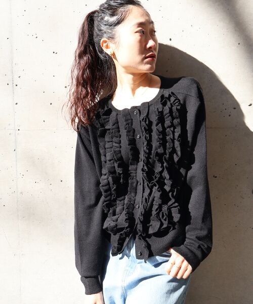 le.coeur blanc / ルクールブラン カーディガン・ボレロ | フロントフリルニットカーデ | 詳細15