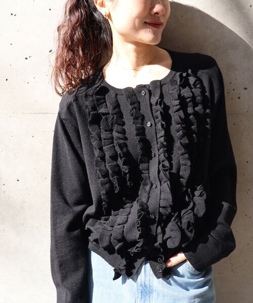 le.coeur blanc / ルクールブラン カーディガン・ボレロ | フロントフリルニットカーデ | 詳細17