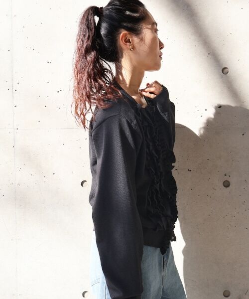 le.coeur blanc / ルクールブラン カーディガン・ボレロ | フロントフリルニットカーデ | 詳細20