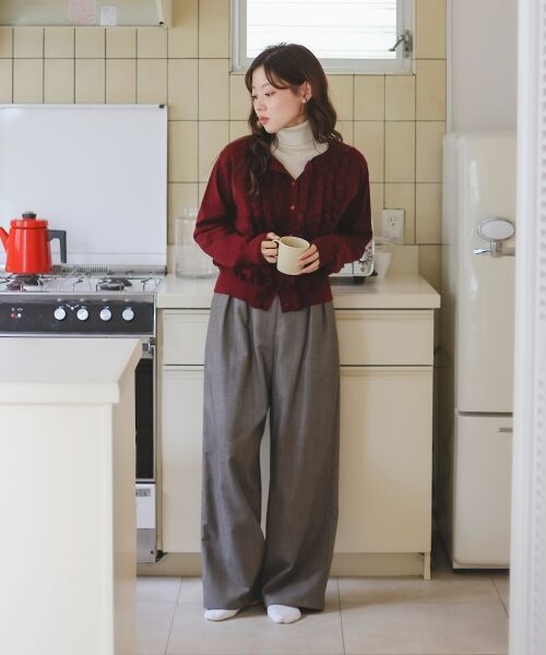 le.coeur blanc / ルクールブラン カーディガン・ボレロ | フロントフリルニットカーデ | 詳細8