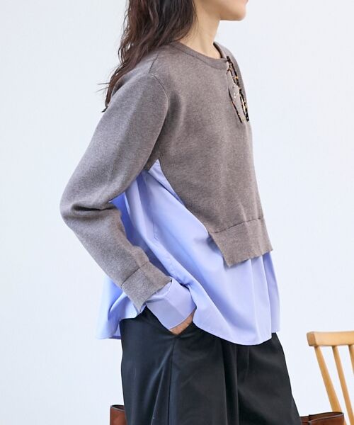 le.coeur blanc / ルクールブラン ニット・セーター | ブロードドッキングニットプル（モカ）