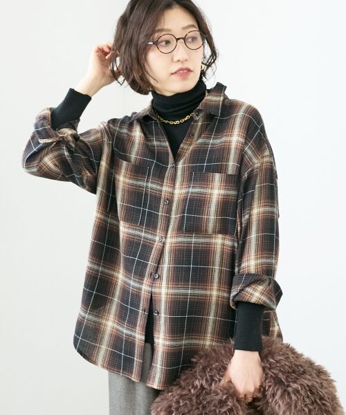 le.coeur blanc / ルクールブラン シャツ・ブラウス | 《手洗い可能》チェックオーバーシャツ | 詳細2