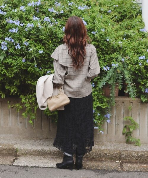 le.coeur blanc / ルクールブラン シャツ・ブラウス | アシメフリルケープチェックブラウス | 詳細13