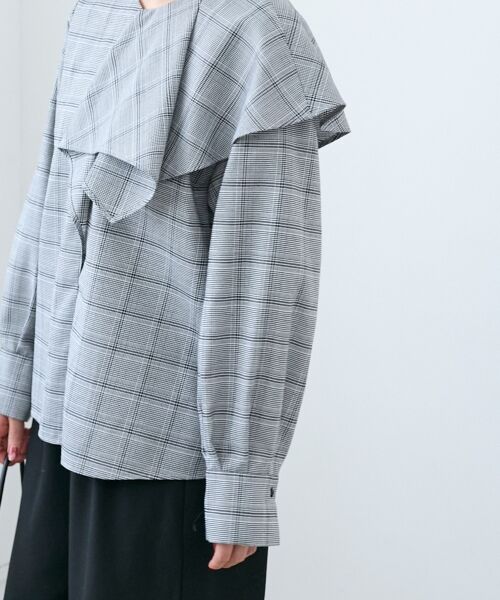 le.coeur blanc / ルクールブラン シャツ・ブラウス | アシメフリルケープチェックブラウス | 詳細19