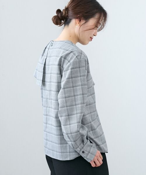 le.coeur blanc / ルクールブラン シャツ・ブラウス | アシメフリルケープチェックブラウス | 詳細20