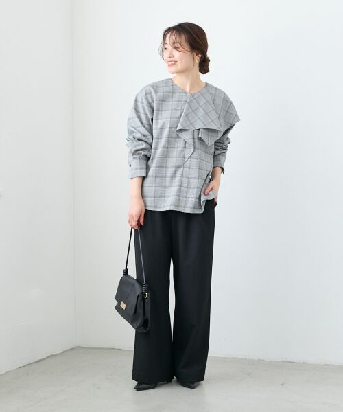 le.coeur blanc / ルクールブラン シャツ・ブラウス | アシメフリルケープチェックブラウス | 詳細22