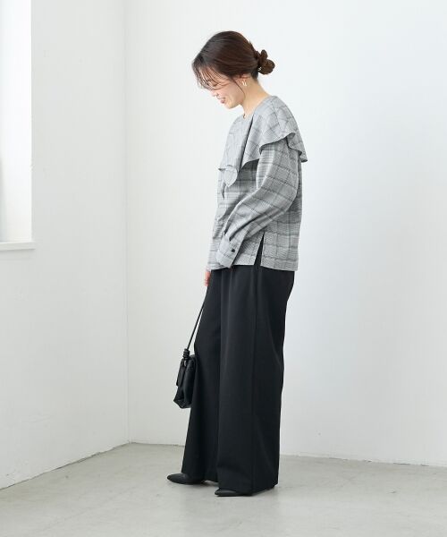 le.coeur blanc / ルクールブラン シャツ・ブラウス | アシメフリルケープチェックブラウス | 詳細24