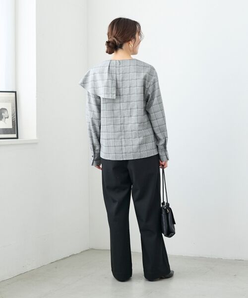 le.coeur blanc / ルクールブラン シャツ・ブラウス | アシメフリルケープチェックブラウス | 詳細25