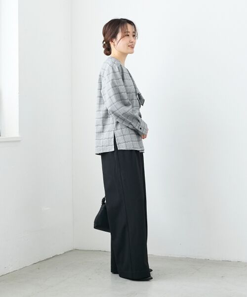 le.coeur blanc / ルクールブラン シャツ・ブラウス | アシメフリルケープチェックブラウス | 詳細26