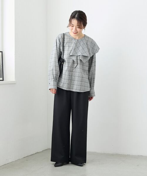 le.coeur blanc / ルクールブラン シャツ・ブラウス | アシメフリルケープチェックブラウス | 詳細27