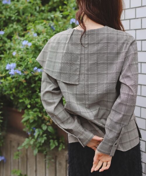 le.coeur blanc / ルクールブラン シャツ・ブラウス | アシメフリルケープチェックブラウス | 詳細6