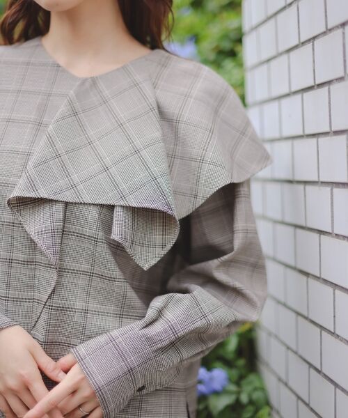 le.coeur blanc / ルクールブラン シャツ・ブラウス | アシメフリルケープチェックブラウス | 詳細7