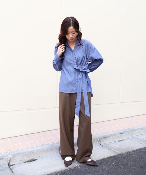 le.coeur blanc / ルクールブラン シャツ・ブラウス | ボウタイダンガリーシャツ | 詳細10